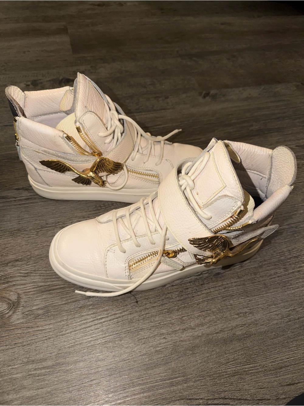 giuseppe zanotti golden eagle high top sneakers size 39.5
